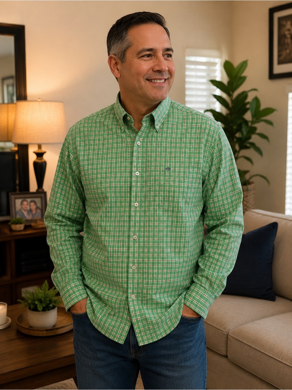 Southern Tide Beckenham Plaid Button-Down Shirt NWT Green